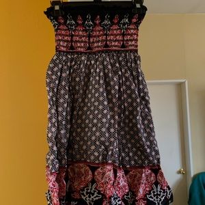 FOREVER 21💜Black Printed Strapless Mini Dress